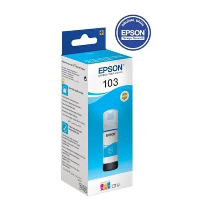 EPSON EcoTank 103 65ml Orijinal Cyan (Mavi) Mürekkep Kartuş C13T00S24A