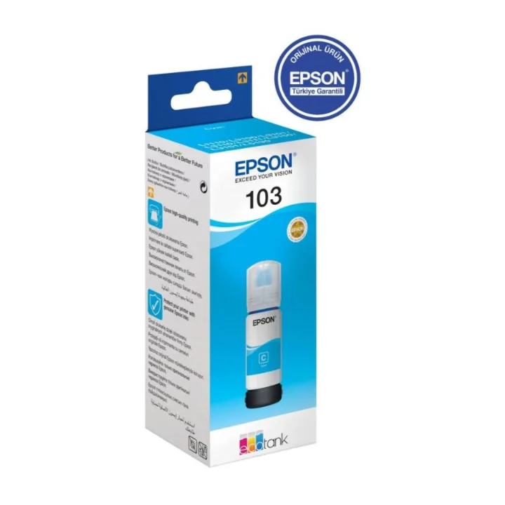 EPSON EcoTank 103 65ml Orijinal Cyan (Mavi) Mürekkep Kartuş C13T00S24A