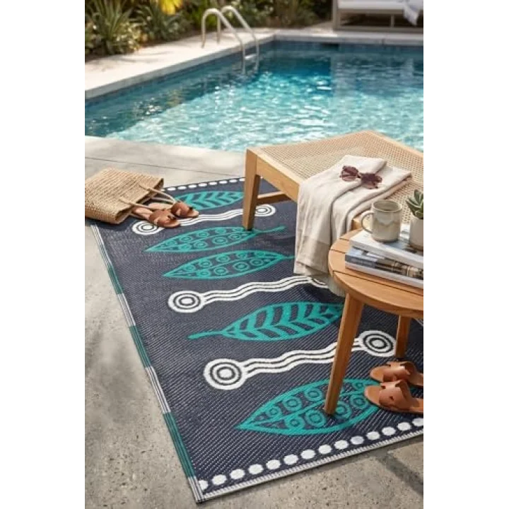Esterilla Katlanabilir Hasır Kilim Mat | Çift Taraflı-Plaj-Piknik-Kamp-Bahçe-Balkon-Teras-Karavan