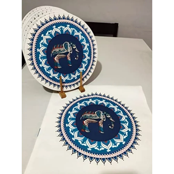 Etnik Fil Desenli Runner, 6lı Supla Set