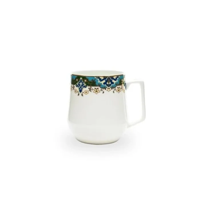 EVALIZA Çini Desenli Seramik Mug 350 ml Renkli Geleneksel