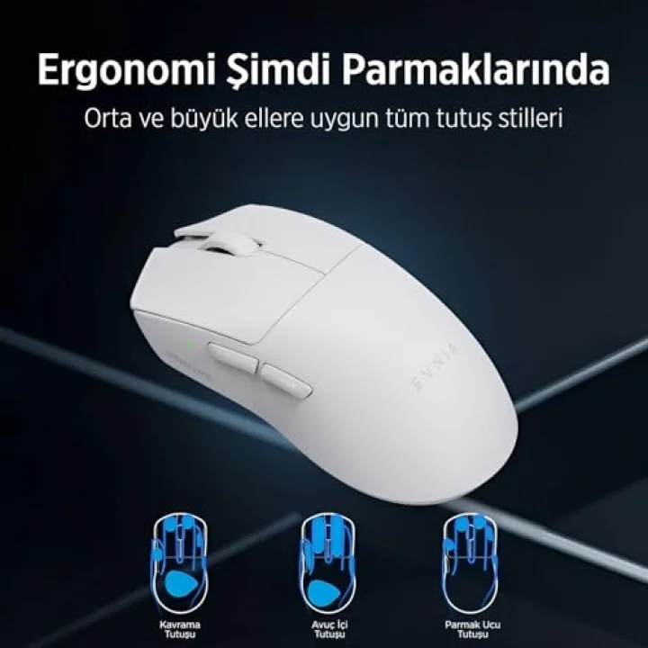 EVNIA Serisi SPK9718 Kablosuz Bluetooth Dual Mod 30000DPI 6 Tuşlu Optik Oyuncu Mouse Siyah
