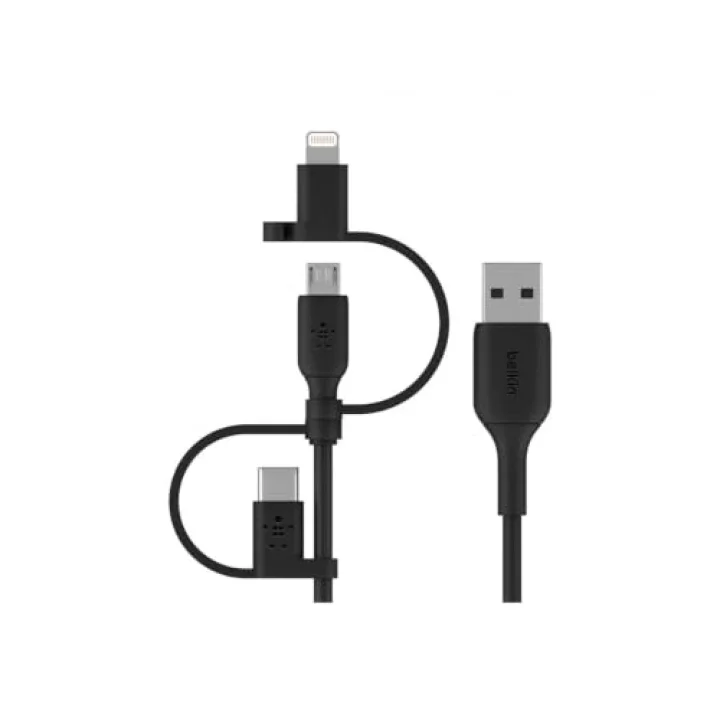 Evrensel Kablo (3ü 1 arada USB-C, Lightning, Micro-USB Şarj Kablosu) Akıllı Telefonları, Tabletleri, Güç Bankalarını ve daha fazlasını şarj edin (3,3 ft/1 m)