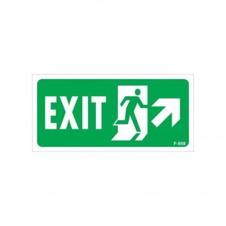Mey İthalat® Exit Sağ Yukarı Uyarı Levhası 17,5x25 KOD:959