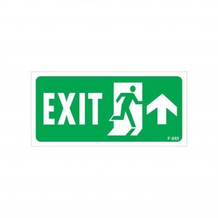 Mey İthalat® Exit Yukarı Sağ Ok İşaretli Uyarı Levhası 17,5x25 KOD:955