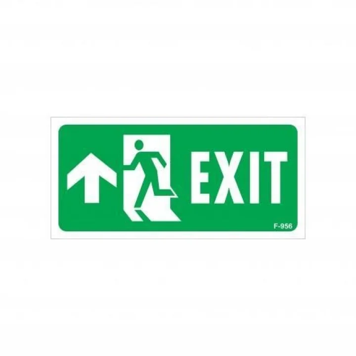 Mey İthalat® Exit Yukarı Sol Ok İşaretli Uyarı Levhası 17,5x25 KOD:956