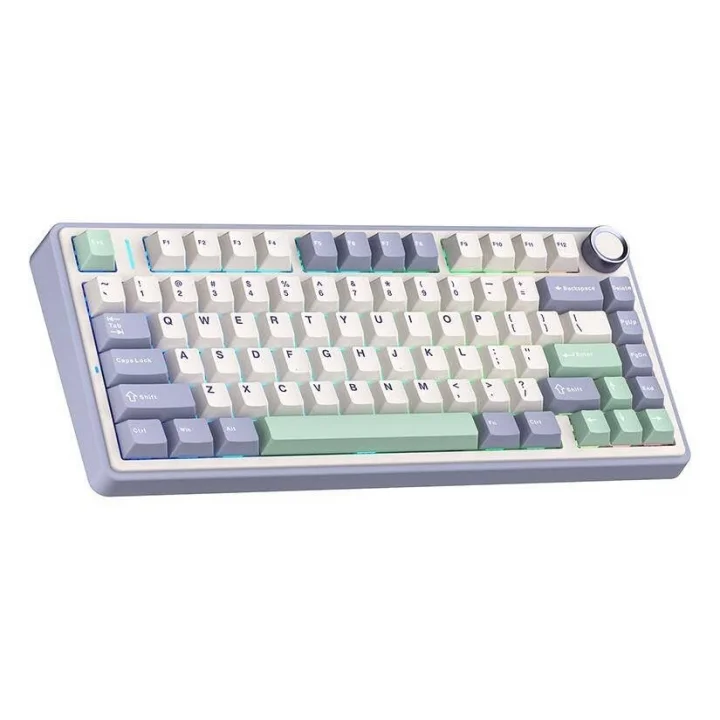 F75 Mekanik RGB TKL Gray Switch Kablosuz Makrolu Hot Swap Klavye Pastel