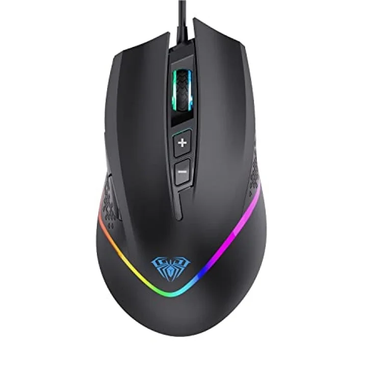 F805 6400DPI RGB 7 Tuşlu Makro Optik Oyuncu Mouse, Siyah
