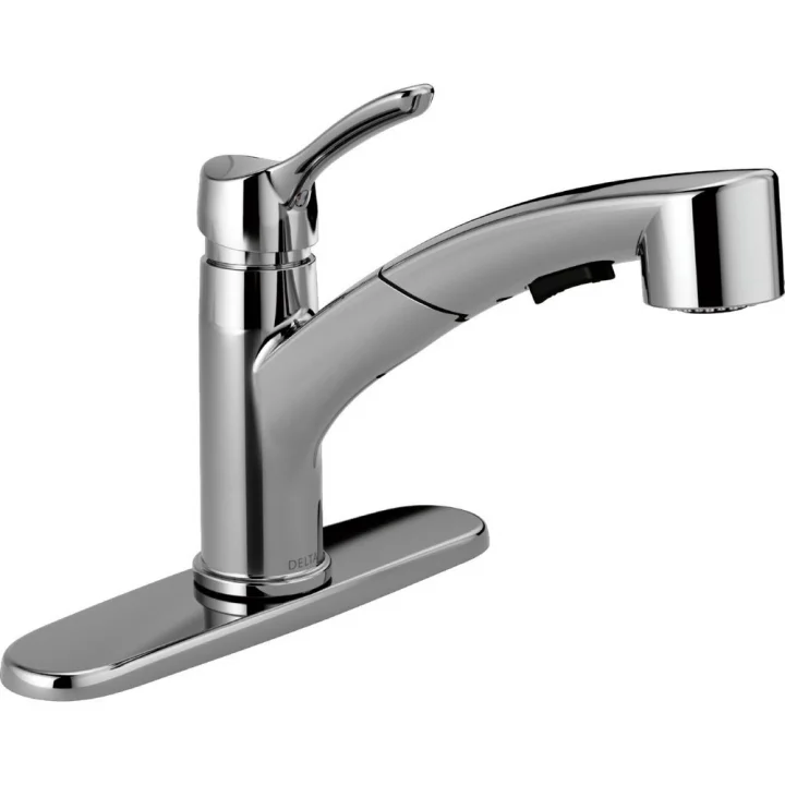 FAUCET 4140-TP-DST Collins Tek Saplı Trakt-Paket Çekmeli Mutfak Bataryası, Krom