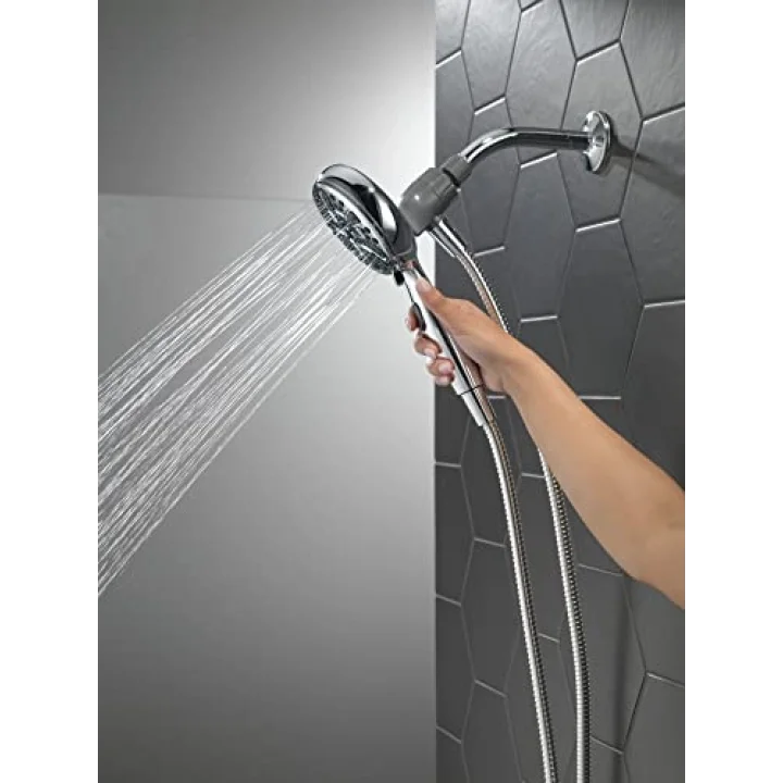 Faucet 6 sprey SureDock manyetik duş başlığı, el duşlu, hortumlu krom duş başlığı, duş başlıkları ve el duşları, el duşu, MagnaTite Docking, krom 75609