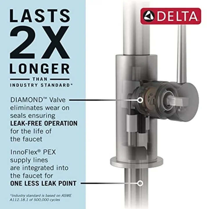 Faucet Antoni Pull Down Püskürtücülü Mutfak Bataryası, Ticari Mutfak Lavabo Bataryası, Mutfak Lavabo Muslukları, Manyetik Yerleştirme Püskürtme Kafası, SpotShield Paslanmaz 18803-SP-DST