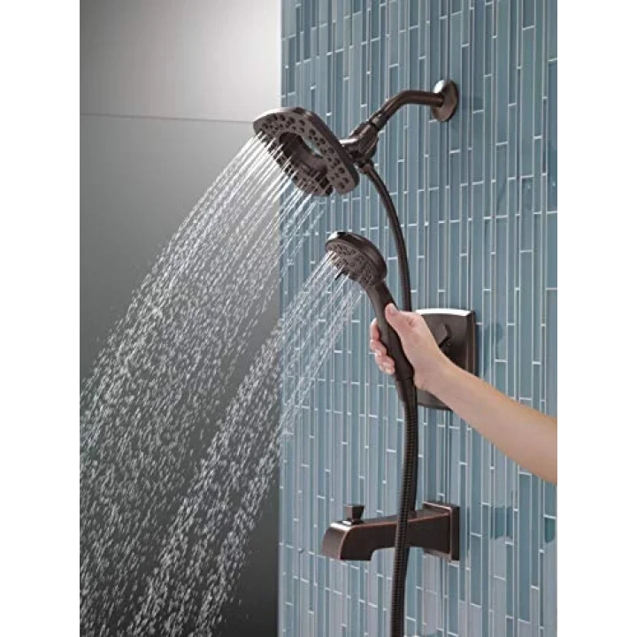 Faucet Ashlyn 17 Serisi Çift İşlevli Küvet ve Duş Seti 2 Püskürtmeli Dokunmatik Temiz In2ition 2si 1 Arada Elde Tutulan Hortumlu Duş Başlığı, Venedik Bronz T17464-RB-I (Vana Dahil Değildir)