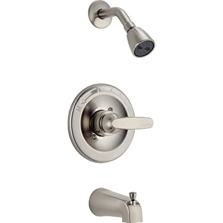 Faucet Foundations Fırçalanmış Nikel Duş Bataryası Seti, 2 Püskürtmeli Fırçalanmış Nikel Duş Başlığı, Küvet ve Duş Trim Kiti, Duş Bataryası Setleri Komple, Paslanmaz BT13410-SS (Vana Dahil Değildir)