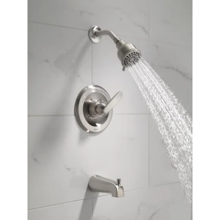 Faucet Foundations Fırçalanmış Nikel Duş Bataryası Seti, 2 Püskürtmeli Fırçalanmış Nikel Duş Başlığı, Küvet ve Duş Trim Kiti, Duş Bataryası Setleri Komple, Paslanmaz BT13410-SS (Vana Dahil Değildir)