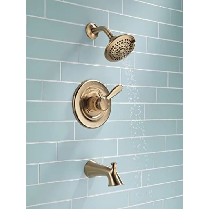 Faucet Lahara 17 serisi çift fonksiyonlu küvet ve duş donanım seti, 5 kademeli touch-clean duş başlığı ile birlikte, paslanmaz çelik T17438-SS (vana dahil değildir)