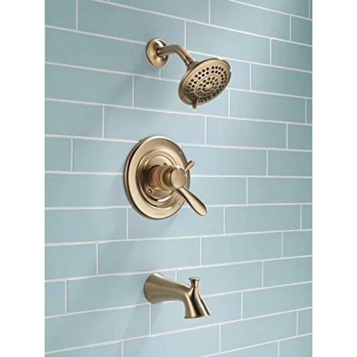 Faucet Lahara 17 serisi çift fonksiyonlu küvet ve duş donanım seti, 5 kademeli touch-clean duş başlığı ile birlikte, paslanmaz çelik T17438-SS (vana dahil değildir)
