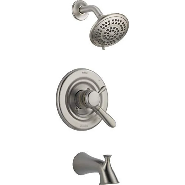 Faucet Lahara 17 serisi çift fonksiyonlu küvet ve duş donanım seti, 5 kademeli touch-clean duş başlığı ile birlikte, paslanmaz çelik T17438-SS (vana dahil değildir)