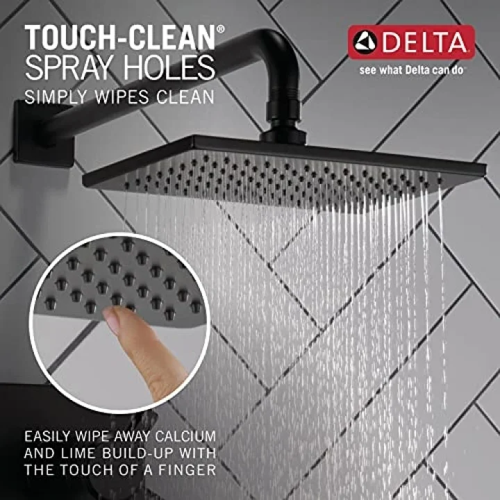 Faucet Pivotal TempAssure Mat Siyah Duş Bataryası Mat Siyah Yağmur Duş Başlığı, Yağmur Duş Başlığı, Mat Siyah Duş Sistemi, Mat Siyah T17T299-BL