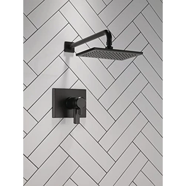 Faucet Pivotal TempAssure Mat Siyah Duş Bataryası Mat Siyah Yağmur Duş Başlığı, Yağmur Duş Başlığı, Mat Siyah Duş Sistemi, Mat Siyah T17T299-BL