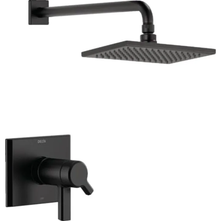 Faucet Pivotal TempAssure Mat Siyah Duş Bataryası Mat Siyah Yağmur Duş Başlığı, Yağmur Duş Başlığı, Mat Siyah Duş Sistemi, Mat Siyah T17T299-BL