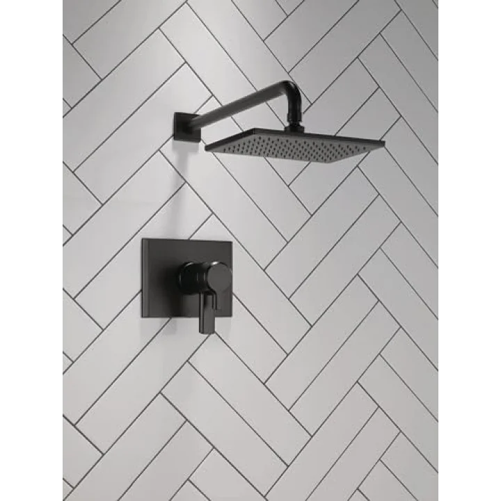 Faucet Pivotal TempAssure Mat Siyah Duş Bataryası Mat Siyah Yağmur Duş Başlığı, Yağmur Duş Başlığı, Mat Siyah Duş Sistemi, Mat Siyah T17T299-BL