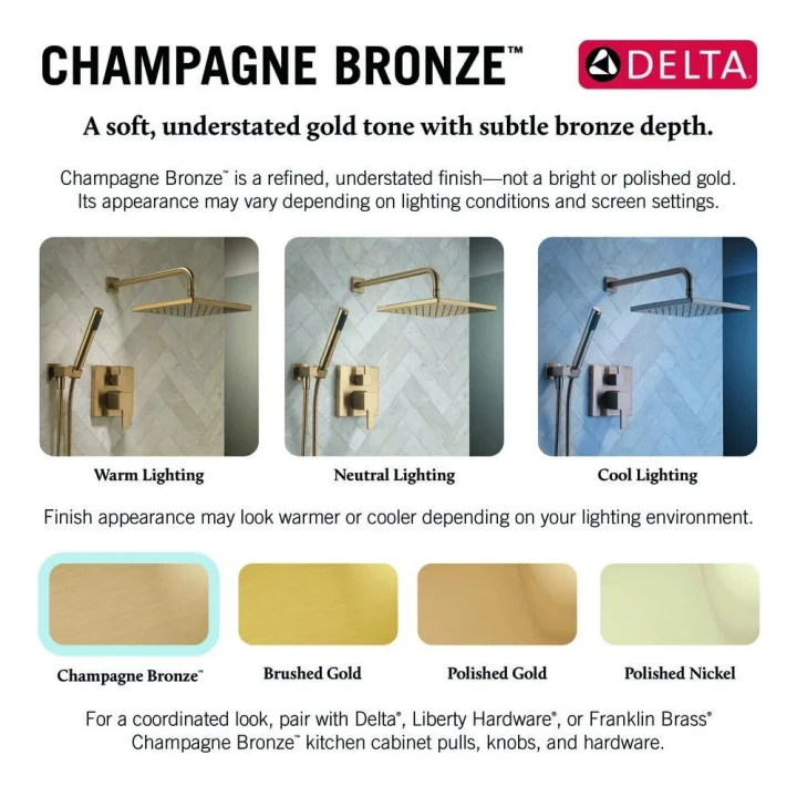 Faucet RP51034CZ Flanş - Duş, Şampanya Bronz, 3.000 U x 2.500 G x 1.900Y