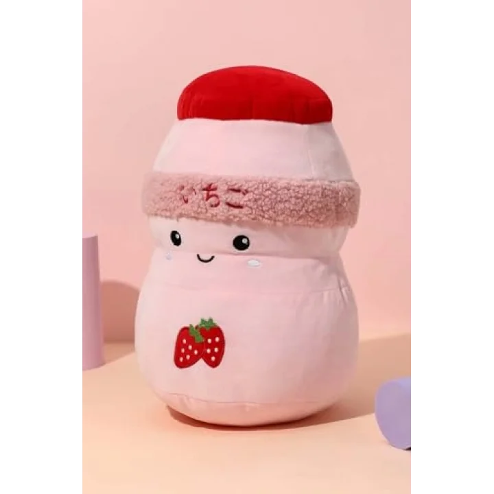 Faydalı Meyveler Serisi Çilekli Milkshake Figürlü Yastık, TYC216F005622B54227993B00