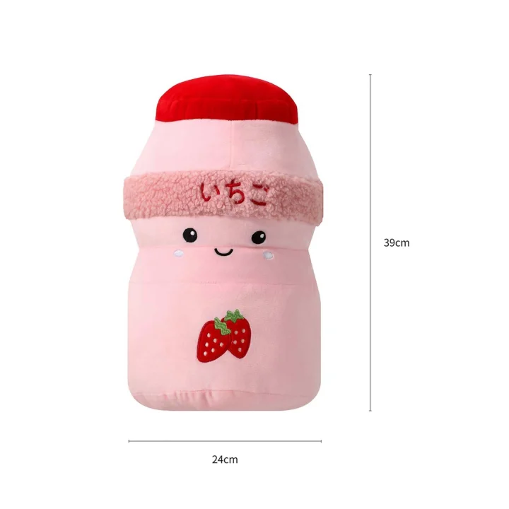 Faydalı Meyveler Serisi Çilekli Milkshake Figürlü Yastık, TYC216F005622B54227993B00