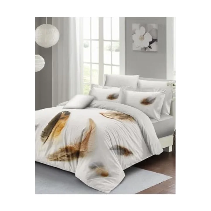 Feather 3D Dijital Baskılı Çift Kişilik Nevresim Takımı, monohome3947