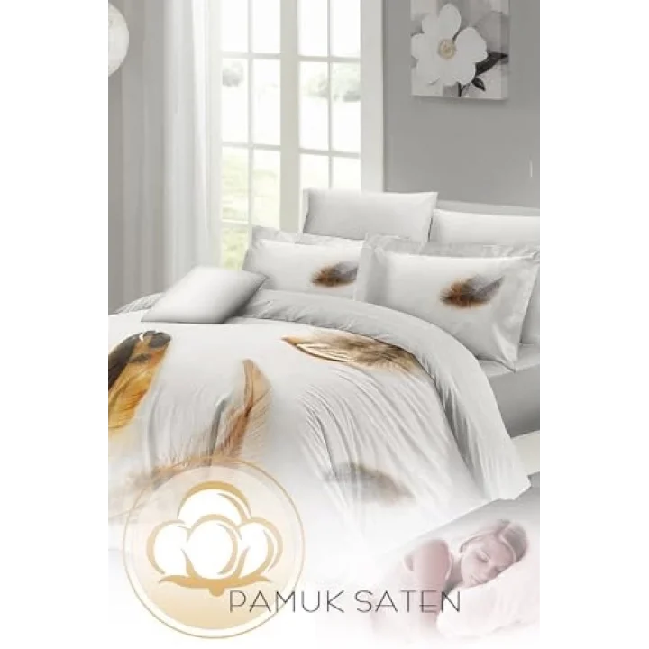 Feather 3D Dijital Baskılı Çift Kişilik Nevresim Takımı, monohome3947