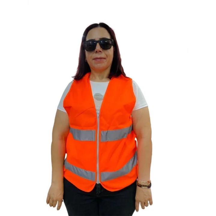 Mey İthalat® Fermuarlı Turuncu İkaz Yeleği XL Beden 59 cm