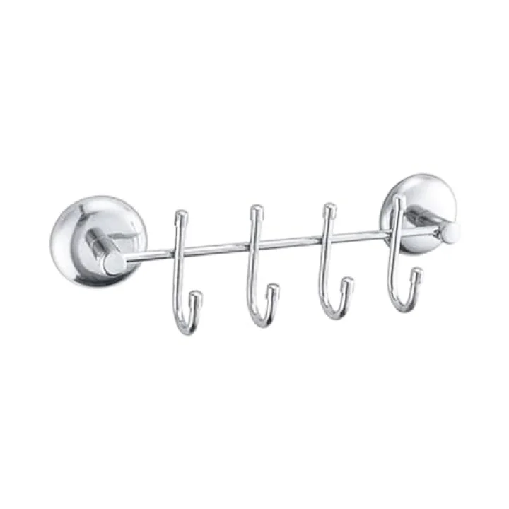 FEYZAYAPI Metal 4lü Banyo Lavabo Vidalı Askılık Sağlam Aparat Krom Askılık Elbise Havlu Asma Askı