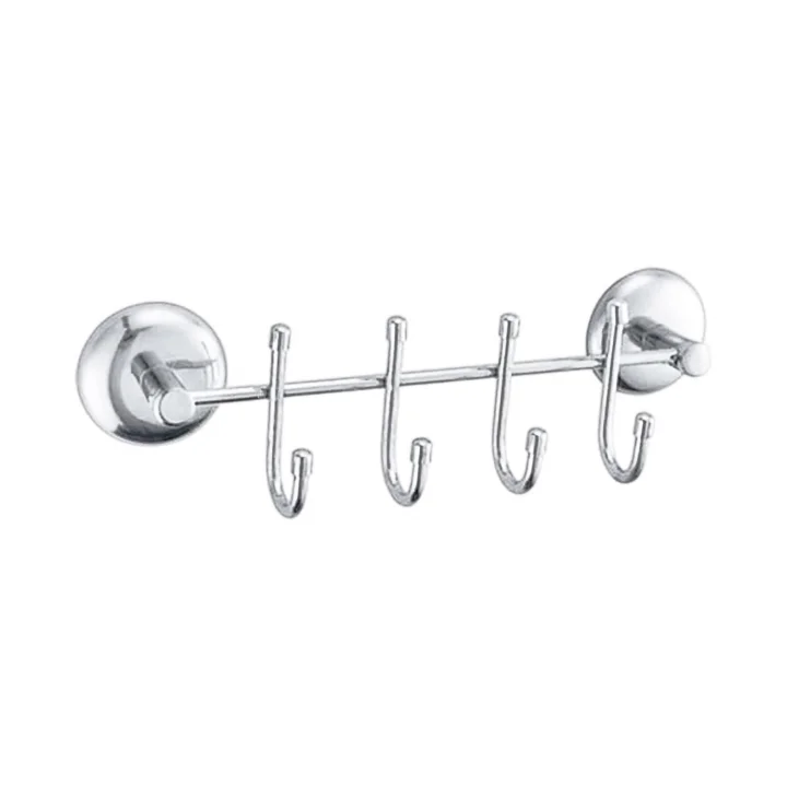 FEYZAYAPI Metal 4lü Banyo Lavabo Vidalı Askılık Sağlam Aparat Krom Askılık Elbise Havlu Asma Askı