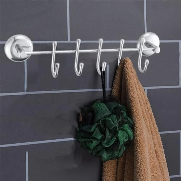 FEYZAYAPI Vidalı Askılık 5li Metal Banyo Lavabo Sağlam Aparat Krom Askılık Elbise Havlu Asma Askı