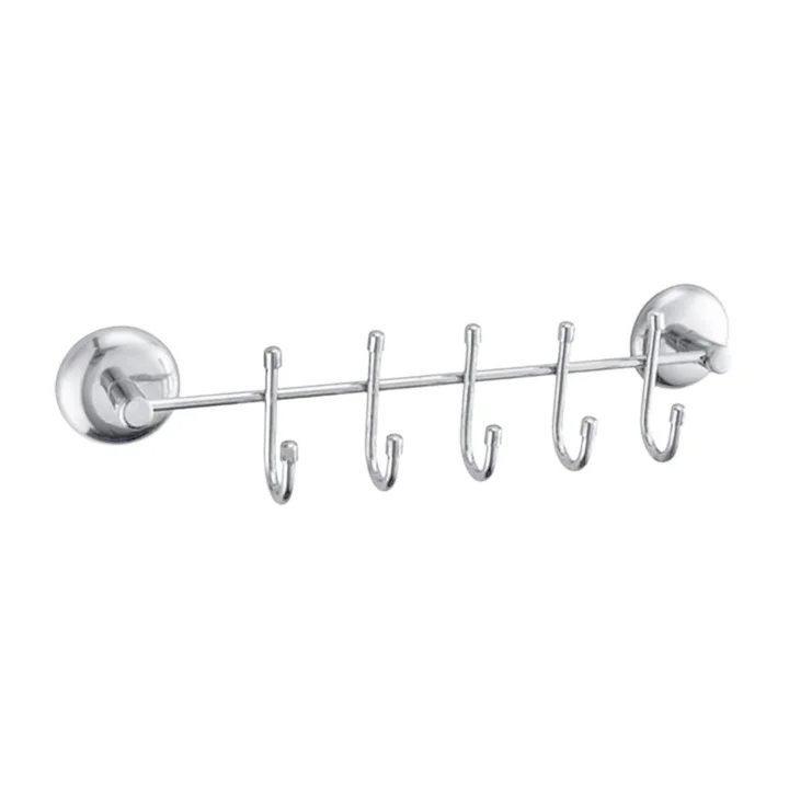 FEYZAYAPI Vidalı Askılık 5li Metal Banyo Lavabo Sağlam Aparat Krom Askılık Elbise Havlu Asma Askı