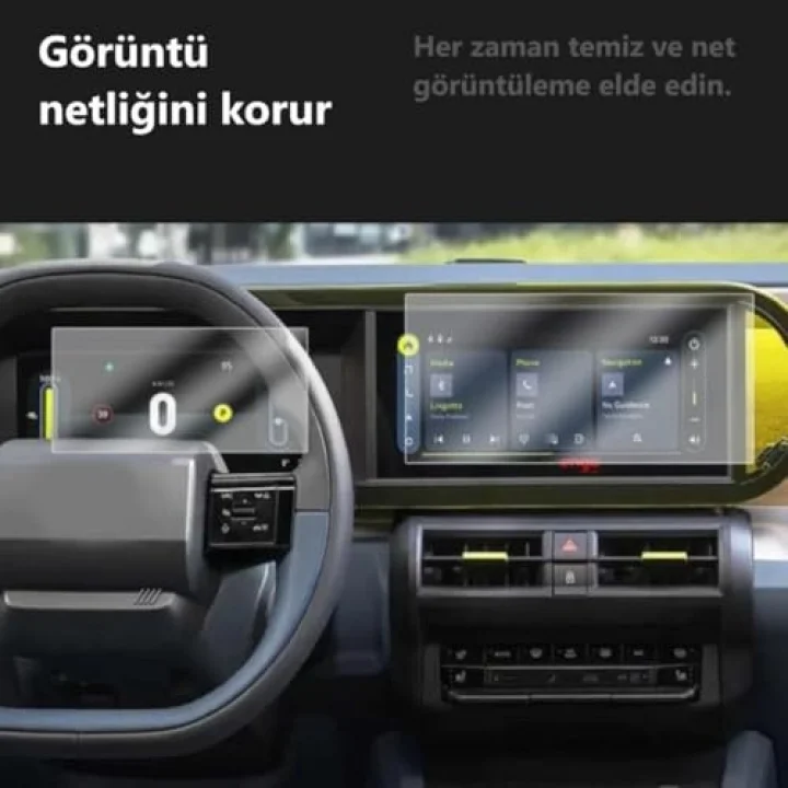 Fiat Grande Panda İle Uyumlu Mat Ekran Koruyucu Multimedya Gösterge