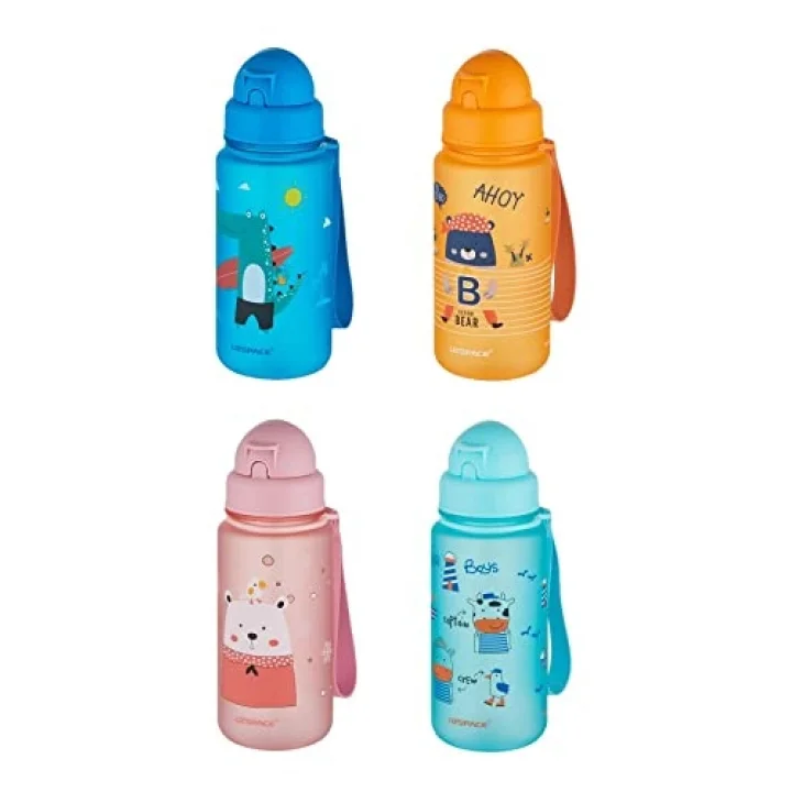 Figürlü 400 ml Pipetli Tritan Çocuk Su Matarası
