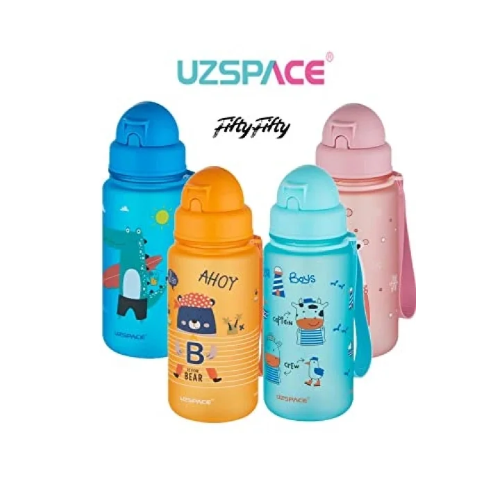Figürlü 400 ml Pipetli Tritan Çocuk Su Matarası