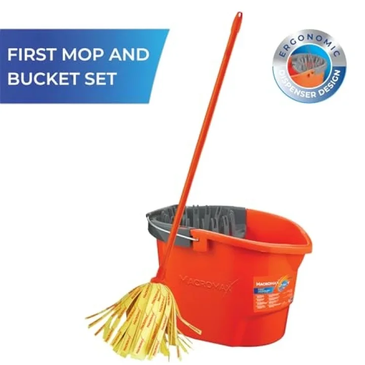 First Pratik Sıkmalı Paspas Seti Yüksek Emici Şerit Mop ve Kova