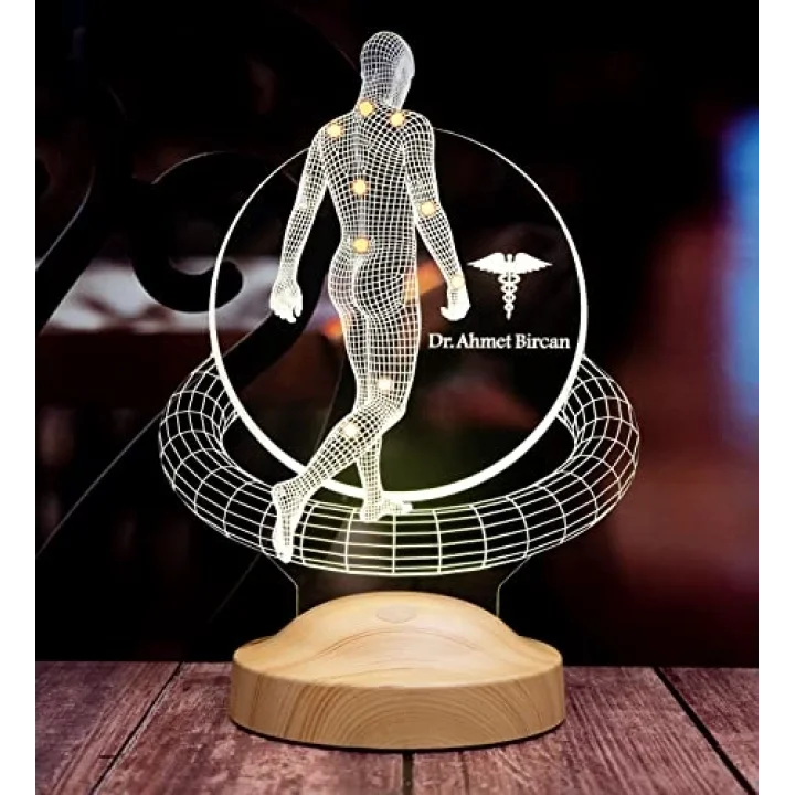 Fizik Tedavi Doktoru, Fizyoterapist, Ortopedi Doktoru Hediyesi 3D Led Lamba