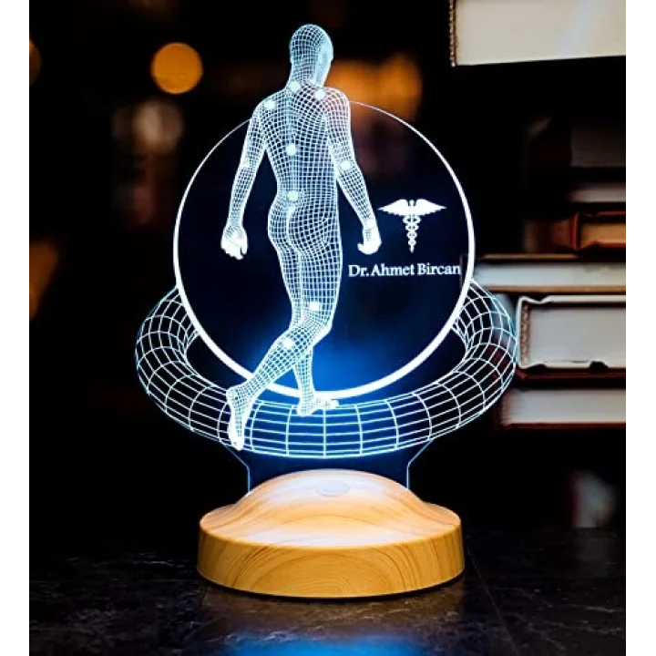 Fizik Tedavi Doktoru, Fizyoterapist, Ortopedi Doktoru Hediyesi 3D Led Lamba