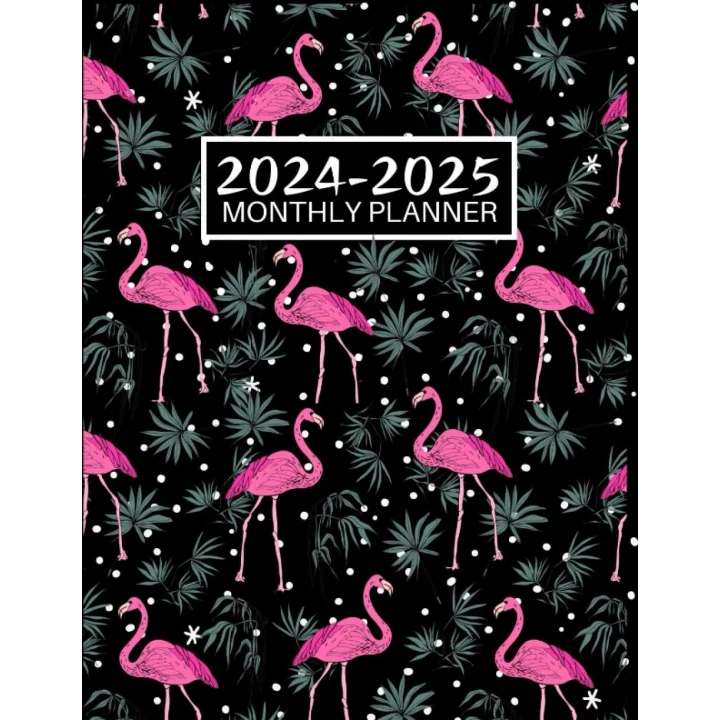 Flamingo Monthly Planner 2024-2025: Two Year Schedule Organizer with Holidays and Inspirational Quotes (January 2024 through December 2025)