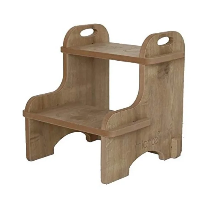 Flat-Pack Ahşap Çocuk Montessori Yükseltici Basamak Merdiven Meşe