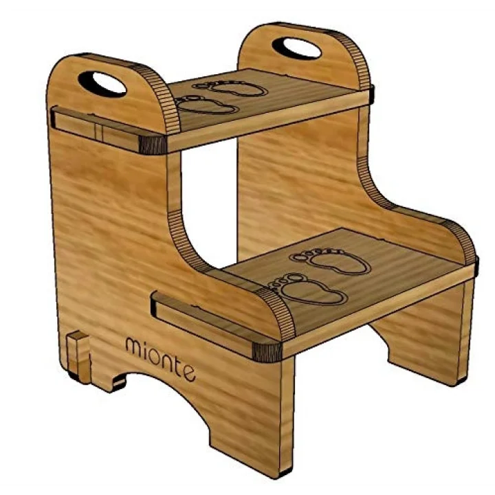 Flat-Pack Ahşap Çocuk Montessori Yükseltici Basamak Merdiven Meşe