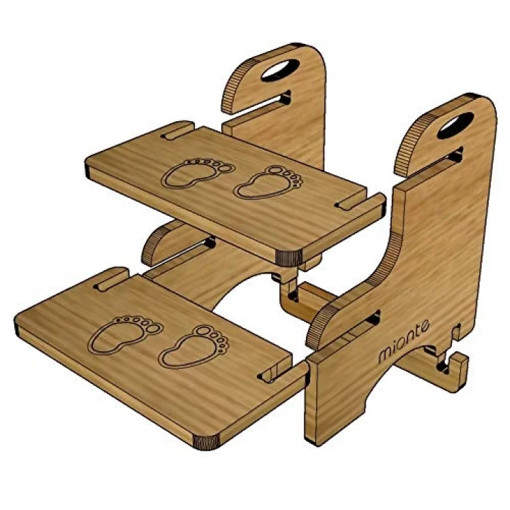 Flat-Pack Ahşap Çocuk Montessori Yükseltici Basamak Merdiven Meşe