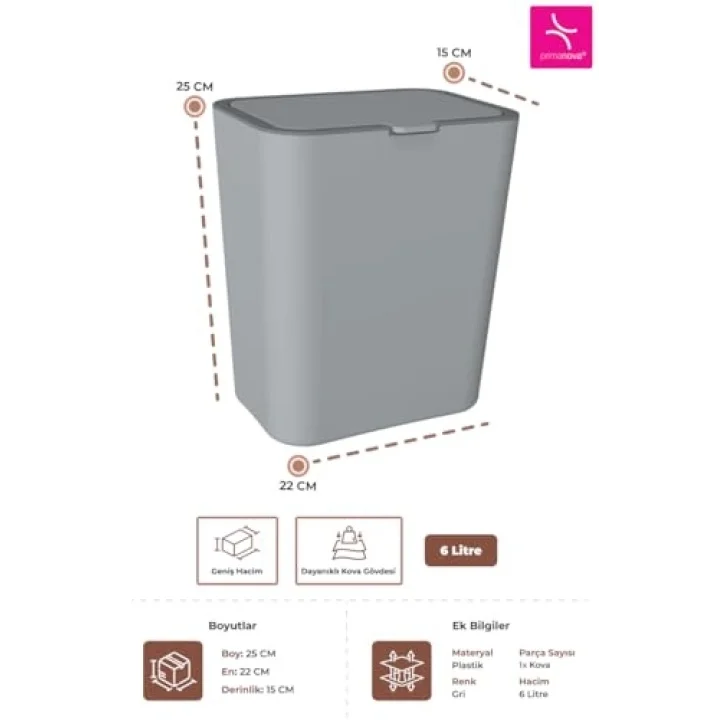 FLIP ÇÖP KOVASI-GRİ