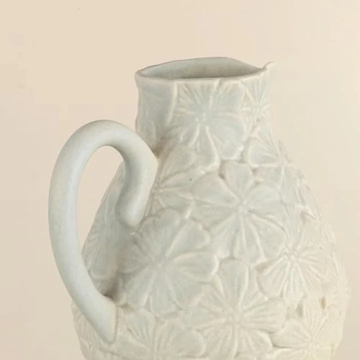 Flowers Sürahi 19x16cm Açık Gri