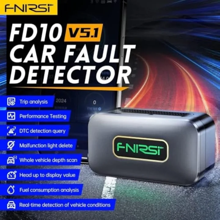 FNIRSI FD10 Araba OBD2 Tarayıcı, Kod Okuyucu, Hata Temizleyici IOS Android Bluetooth V5.1