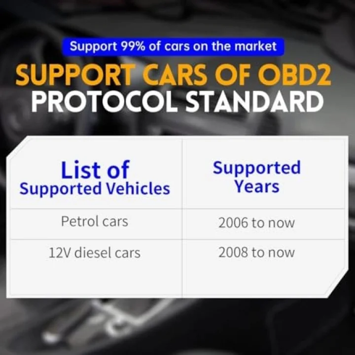 FNIRSI FD10 Araba OBD2 Tarayıcı, Kod Okuyucu, Hata Temizleyici IOS Android Bluetooth V5.1