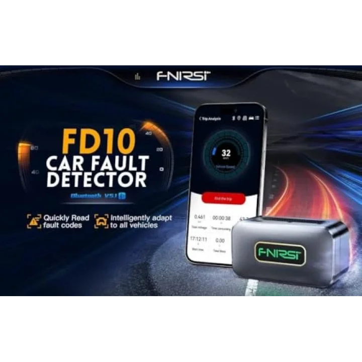 FNIRSI FD10 Araba OBD2 Tarayıcı, Kod Okuyucu, Hata Temizleyici IOS Android Bluetooth V5.1
